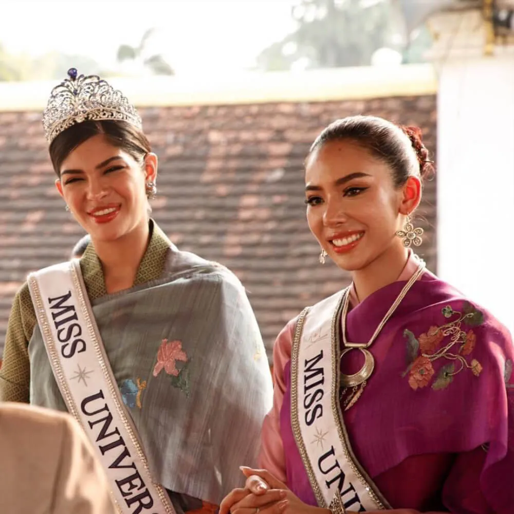 Chitphavan's textiles on model